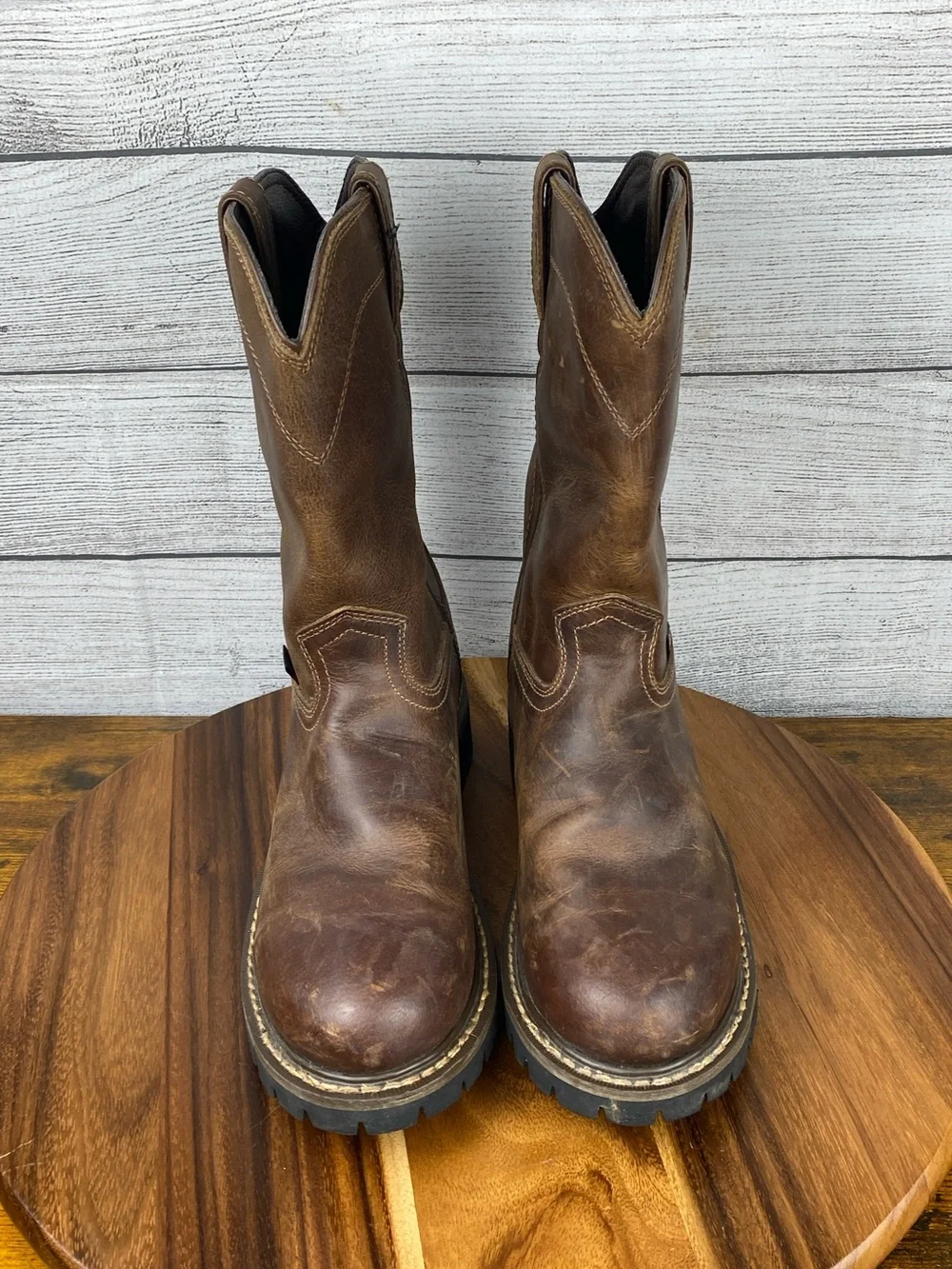 Justin Worker II Rugged Round Toe Wellington Waterproof Work Boot Men’s Size 9 D